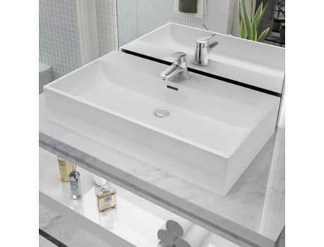 Lavabo MAISON ExCLUSIVE - con Orificio Para Grifo Cerámica 76x42,5x14,5 cm Blanco