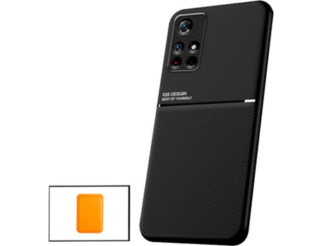 Kit Funda Magnetic Lux y Magnetic Wallet Naranja Xiaomi Poco M4 Pro 5G PHONECARE Negro