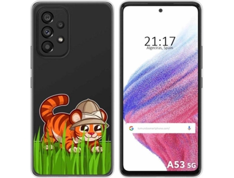 Carcasa para Samsung Galaxy A53 5G TUMUNDOSMARTPHONE Dibujos Transparente Tigre Multicolor