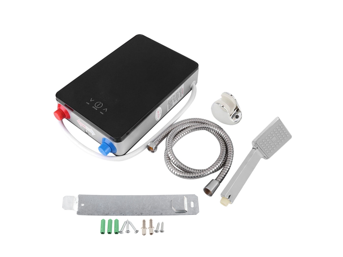 Calentador de agua eléctrico instantáneo sin tanque, 220 V, 6500 W, color negro, para ducha