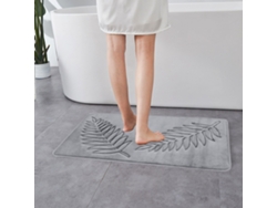 Alfombrilla De Pvc Con Relieve De Hojas (gris)