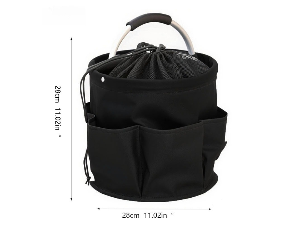Cesta de almacenamiento plegable y portátil para camping, picnics y organización de herramientas (estilo cordón / negro) Czhhmart