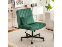 Silla De Oficina Giratoria Moderna, Regulable En Altura, Sin Brazos, Con Ruedas Y Tapizada En Tela.