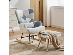 Sillón reclinable con reposapiés y soporte de equilibrio, sillón tapizado, sofá cama tapizado, capacidad de carga hasta 110 kg.