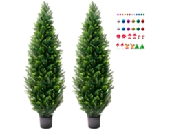 Juego de topiario de cedro artificial de 152 cm con maceta y protección UV Tekmaquinas