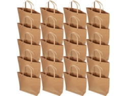 Juego De 25 Bolsas De Regalo Kraft Vintage Con Asas, Pequeñas Bolsas De Papel Kraft Marrón Liso.