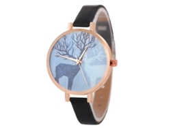 Reloj De Pulsera Analógico De Aleación Con Movimiento De Cuarzo, Diseño Casual Para Mujer, Color Negro.