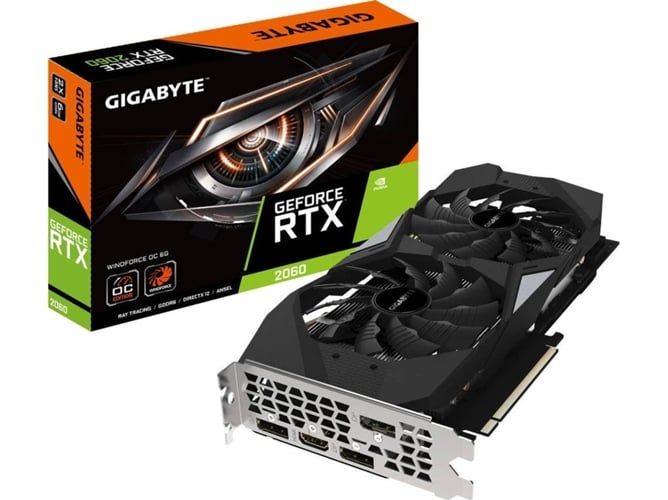 Tarjeta Gráfica GIGABYTE WindForce GeForce RTX 2060 OC - 9VN2060WO6-00-10 (6 GB, GDDR6, 7680 x 4320 Pixeles)