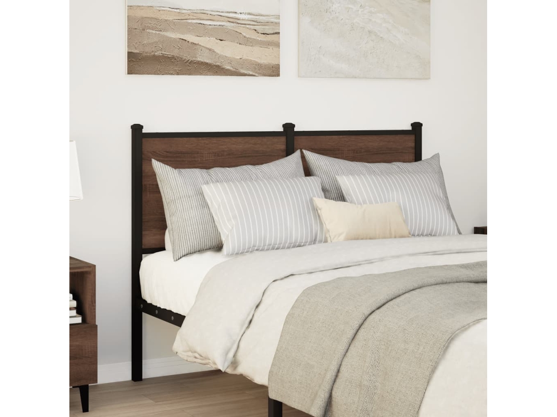 Cabecero de repuesto 120cm Derivados Madera/Acero Roble Marrón EXCLUSIVO MAISON