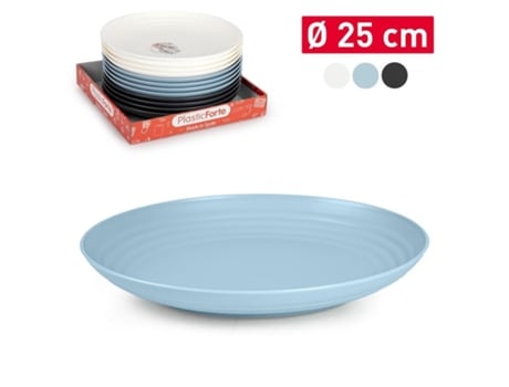 Plato Llano 25 Cm Reutilizable Ideal Fiestas Gris PLASTIC FORTE