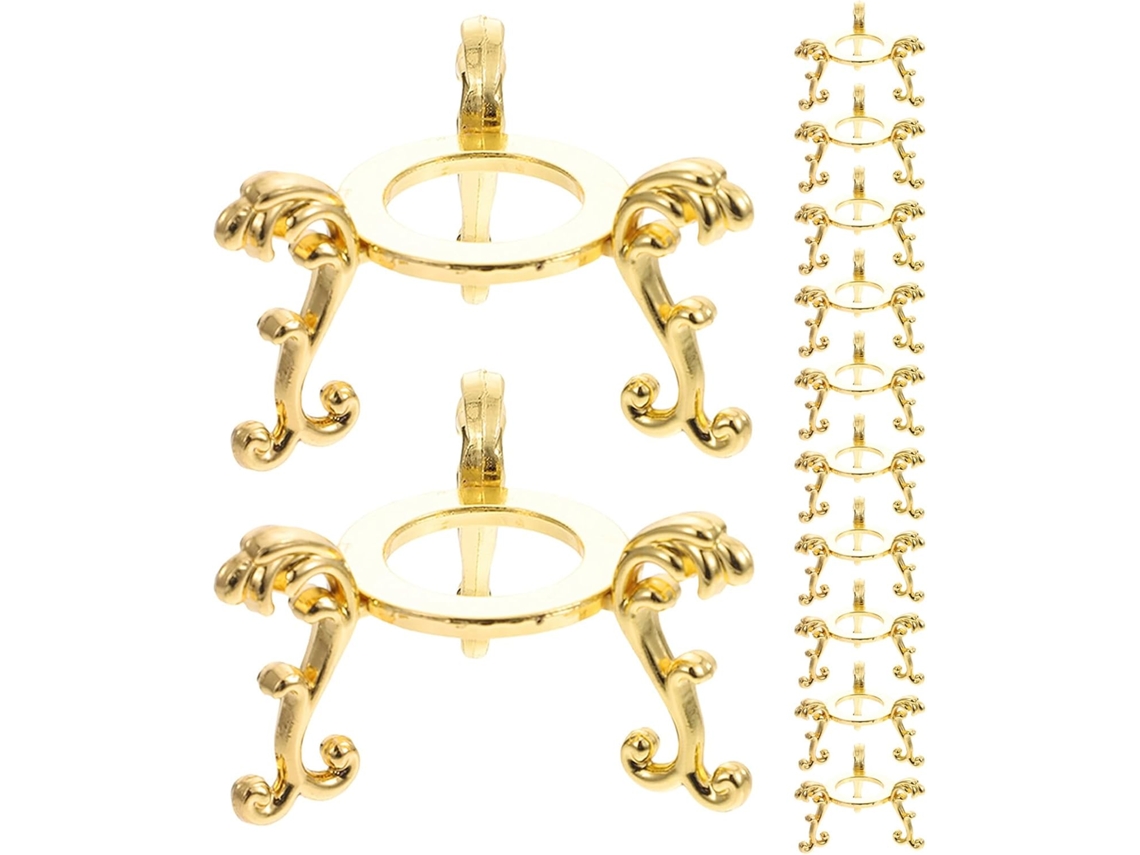 12 Soportes Bolas Cristal Aleación Dorado Estable Decorativa Vitrinas Mesas Oficina Zinc Base