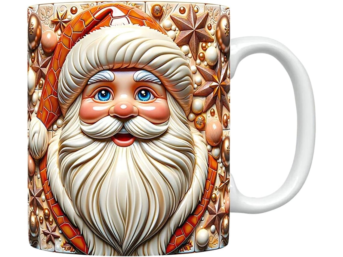 Caneca De Natal De Cerâmica Com O Papai Noel, Caneca Vintage Com O Papai Noel | Canecas