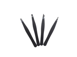 Kit De 4 Pinzas Para Cejas De Acero Inoxidable Con Diseño Ergonómico Y Bolsa De Almacenamiento Negro