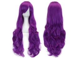Peluca larga y rizada para cosplay de personajes de anime, 80cm (morado) Gertiz