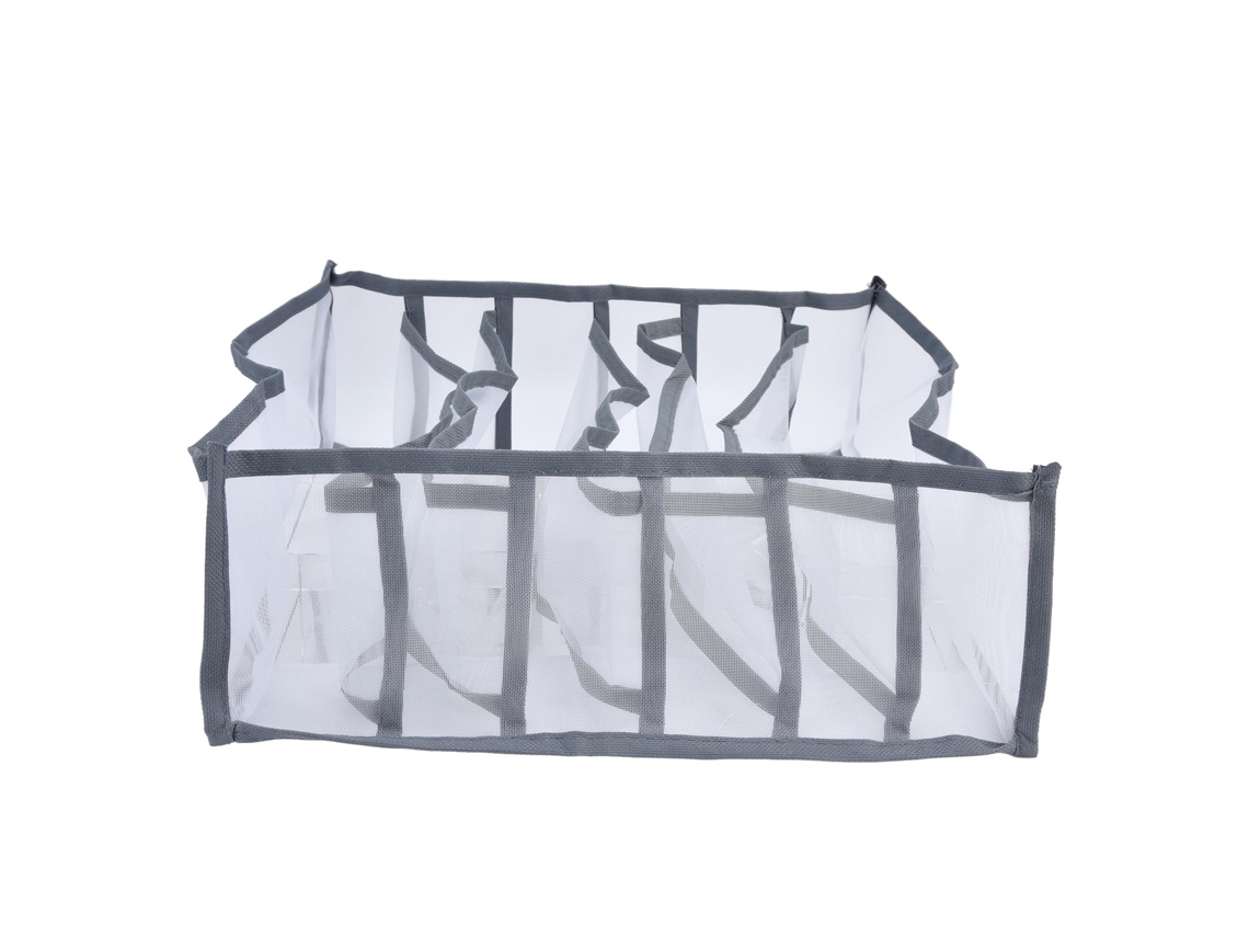 Organizador De Ropa Interior Plegable De Malla Con 6 Compartimentos Para Guardar Sujetadores Y Calcetines En Un Cajón.