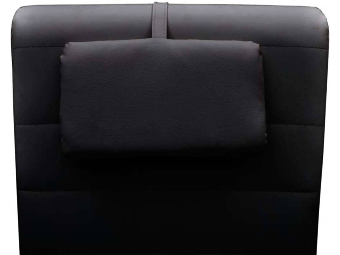 Chaise Longue VIDAXL almohada cuero artificial negro