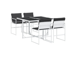 Maison Exclusive - Juego De Comedor De Jardín 5 Pzas Con Cojines Textilene Blanco