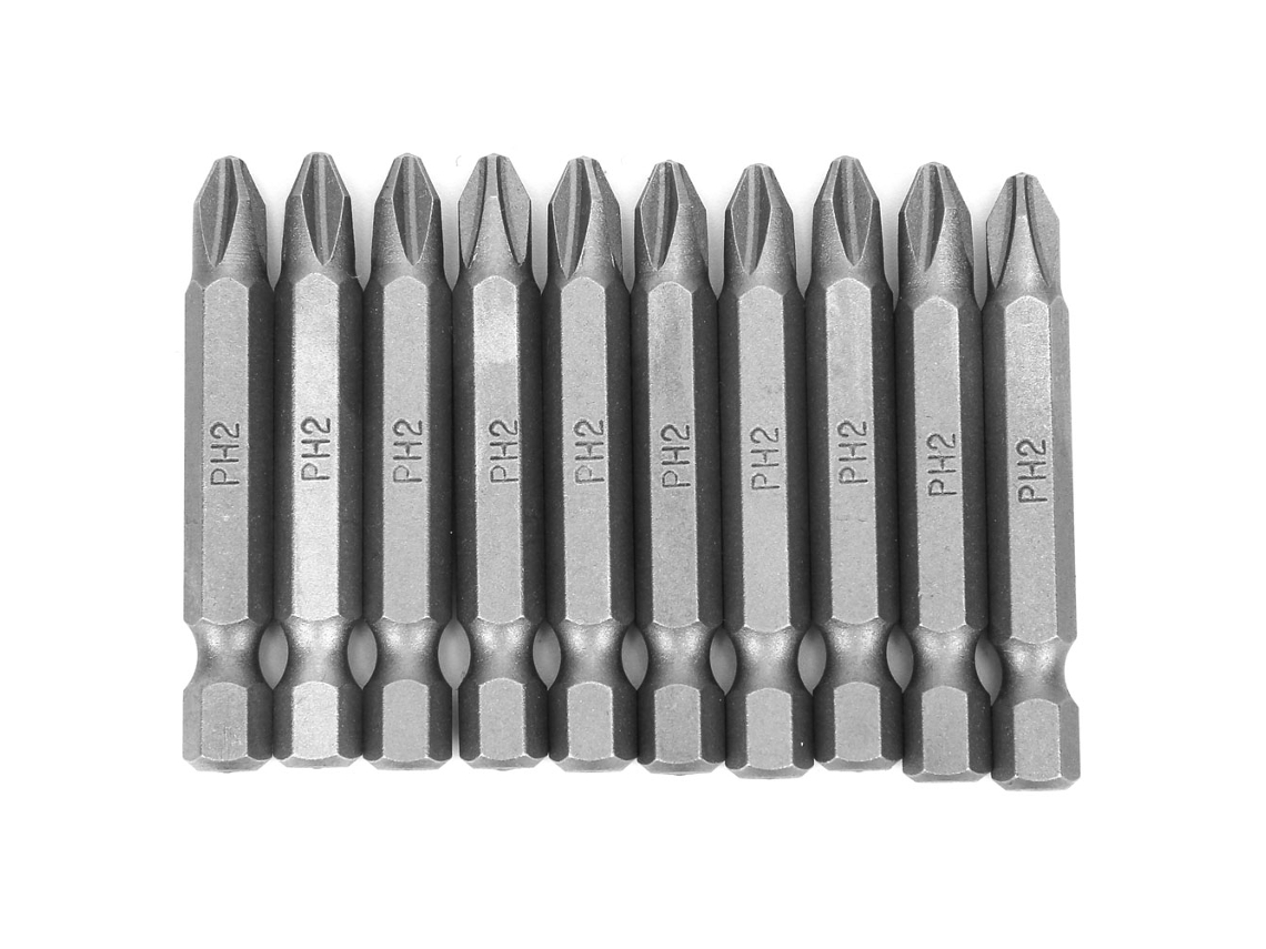 10 Puntas Magnéticas Ph2 Para Destornillador, Compatibles Con Herramientas Eléctricas Y Manuales.
