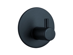Gancho Autoadhesivo De Acero Inoxidable Para Baño/cocina, No Requiere Taladrar, Diseño Redondo, Color Negro.