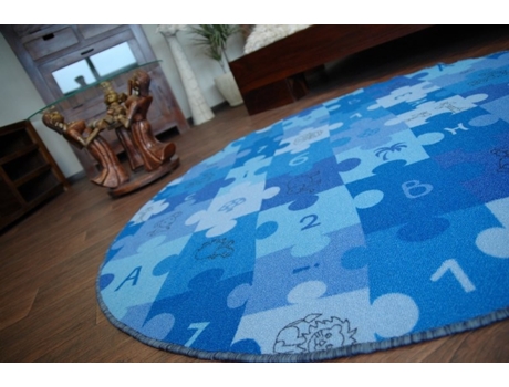 Alfombra Infantil Puzle Círculo Azul (circulo 100 cm)