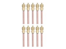 10 Válvulas De Acceso Sae 1/4 Para Sistemas De Aire Acondicionado Hvac (r22, R12, R134) De Latón.