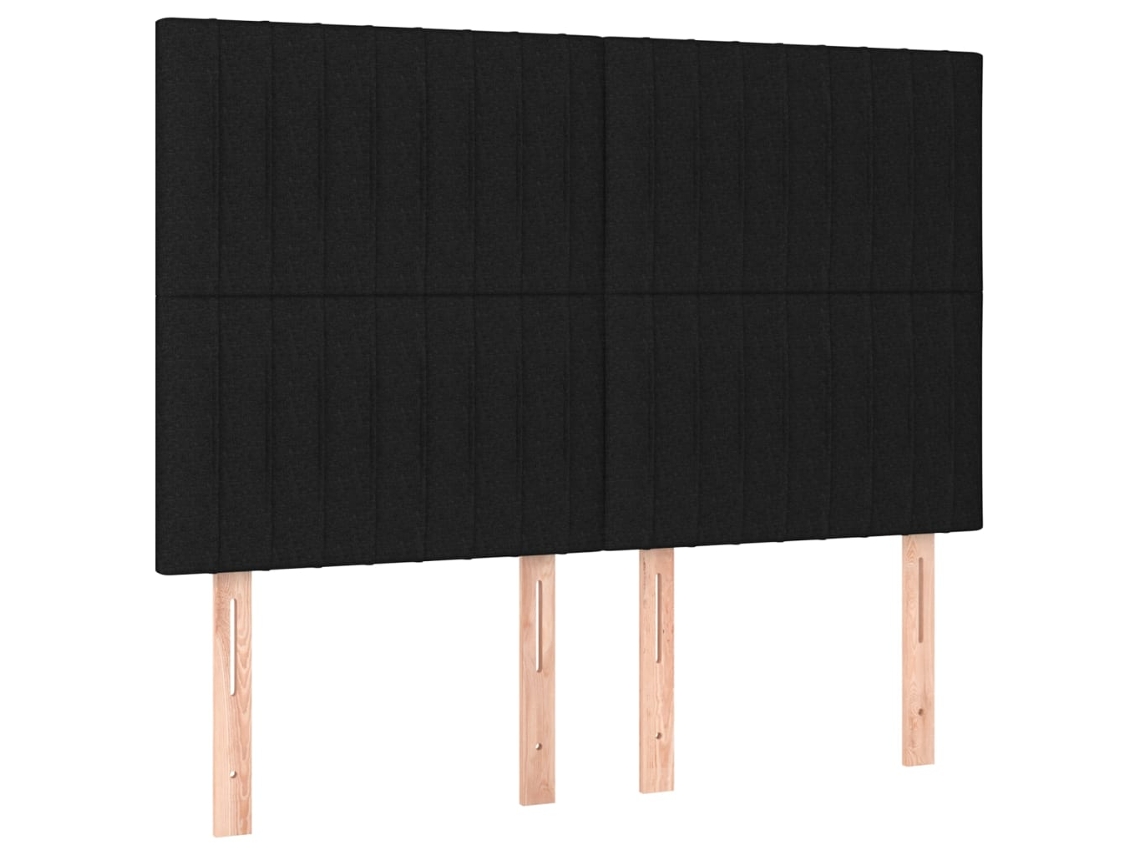 Maison Exclusive - Cabecero De Cama De Tela Negro 144x5x118/128 Cm