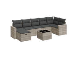 Maison Exclusive - Set De Sofás De Jardín 8 Pzas Y Cojines Ratán Sintético Gris