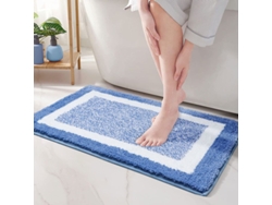 2026-tapete De Baño Microfibra Suave 40x60cm Antideslizante Absorbente Lavable A Máquina Azul