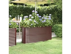 Jardinera elevada de acero con recubrimiento en polvo marrón, 152 x 40 x 68 cm, DKD Home Decor