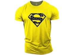 Camiseta De Entrenamiento Superman Vascular Gimnasio 100% Algodón Talla S-xxl M Amarillo
