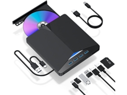 7 En 1 Unidad Externa Portátil De Cd Dvd Usb 3.0 Type C Reproductor Cd/dvd Grabador Con Slot Para Tarjeta Tf/sd Veanxin