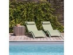 Pack 2 Tumbonas HAPPY GARDEN (173.5 x 63 x 82 cm - Aluminio - Verde)