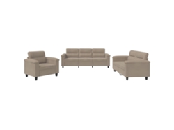 Maison Exclusive - Juego De Sofás Con Cojines 3 Piezas Tela Microfibra Gris Taupe