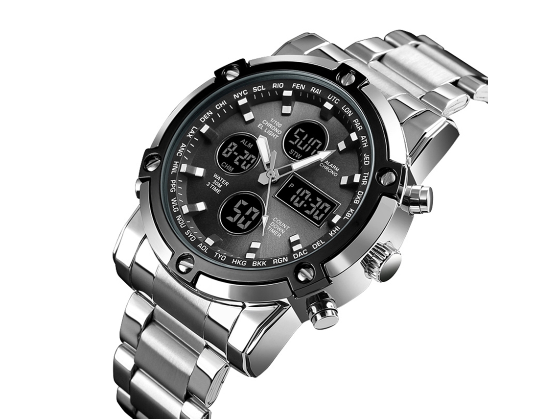Reloj Deportivo De Acero Inoxidable Para Hombre Resistente Al Agua