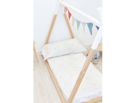 Juego de Sabánas Infantil SOKIOS (160 x 270 - Algodón - Blanco)