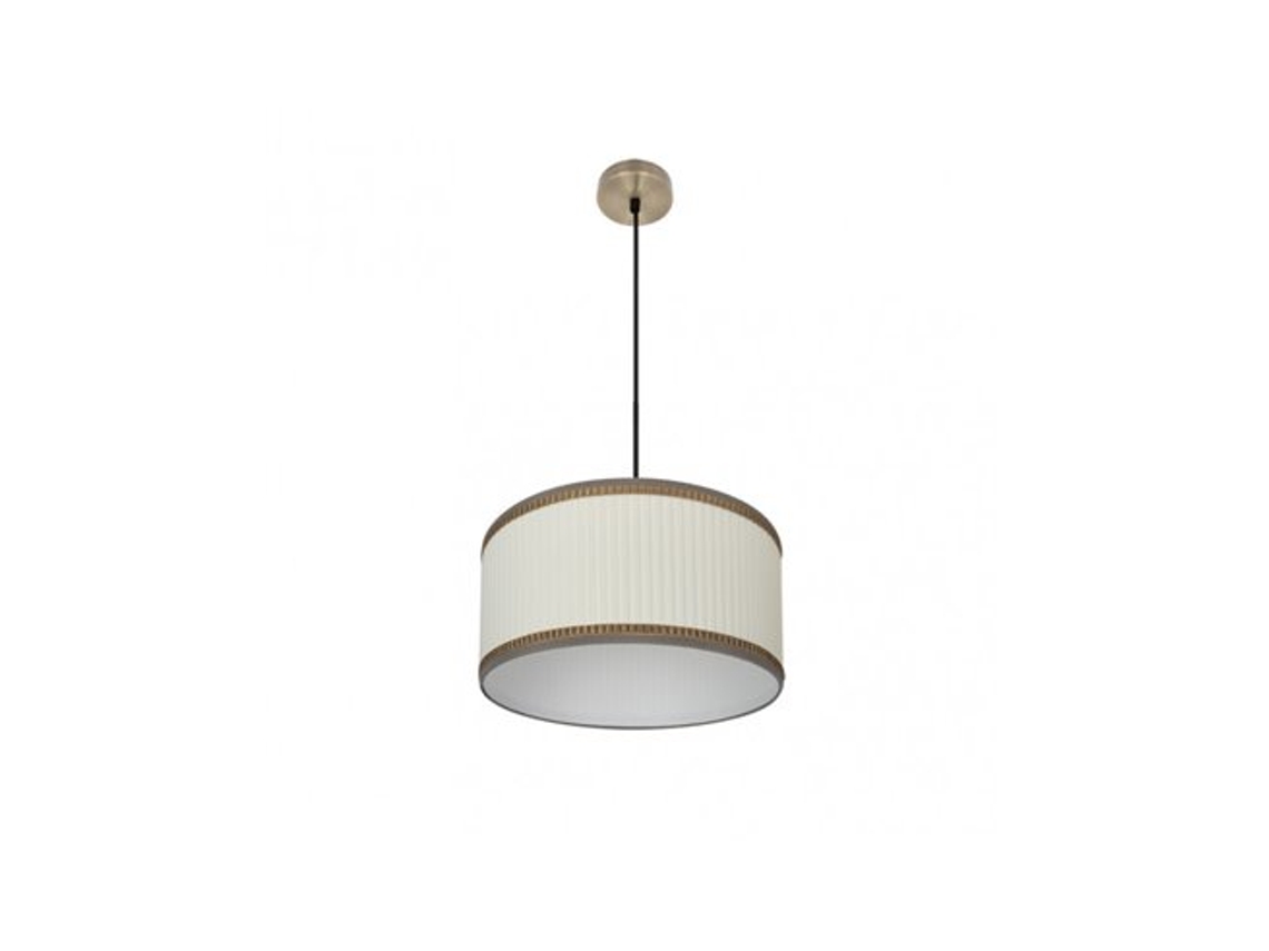 Lámpara colgante Soprano 1xe27 Cuero/beige Regx40x40 Cm Fabrilamp
