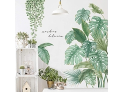Adhesivo de pared de planta tropical, decoración para habitación o sala Kofihety