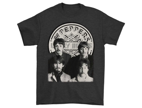 Camiseta ROCKINSTONE con foto de grupo del sargento Pepper de los Beatles (M)