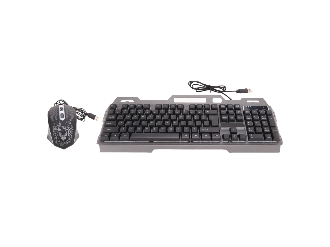 Combo Teclado E Mouse Gamer Fio Usb 104 Teclas Design Ergonômico Rgb Para Windows 7/8/10
