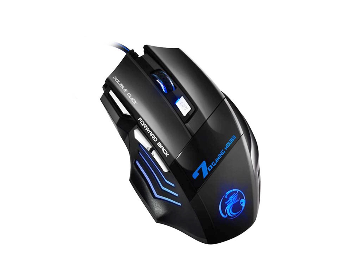 Ratón Gaming KLACK X7 para juegos con cable, 7 botones, ergonómico, óptico