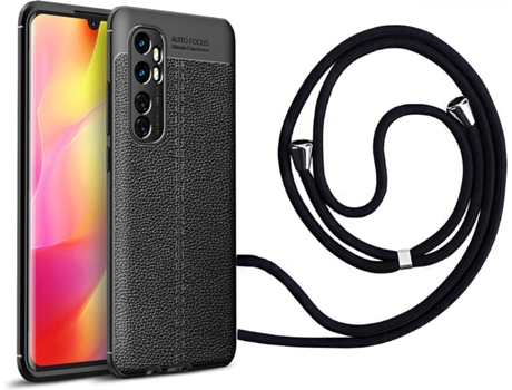 Funda Xiaomi Mi Note 10 Lite Rugged Leather con Collar Negro