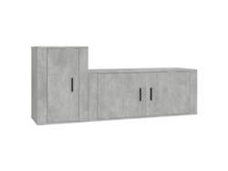 Conjunto de 2 muebles de TV de madera gris cemento EXCLUSIVO DE LA CASA