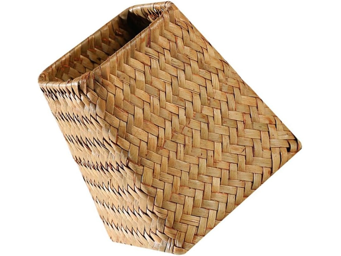 Cesta De Almacenamiento Multifuncional De Plástico, Tejida, De Estilo Europeo Sencillo Y Elegante.