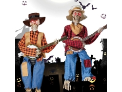 Adornos De Esqueleto Luminosos Con Forma De Guitarra Para Decoración De Halloween (a+b)