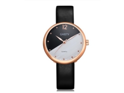 Reloj De Pulsera De Moda Para Mujer Gaiety Con Correa De Pu, Movimiento De Cuarzo Analógico, Negro.