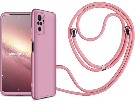 Funda Redmi Note 10S Slim Armor 360º con Collar Rosa