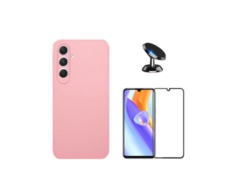 Kit De Película De Vidrio Templado De Cubierta Completa 5D Soporte Magnético Para Coche De Silicona Líquida PHONECARE Para Samsung Galaxy A15 - Ros...