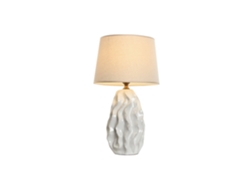 Lampara Sobremesa Porcelana Ondas Blanco 36x36x62cm