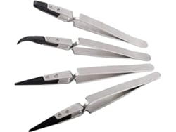 Pinzas Antiestáticas De Acero Inoxidable Con Puntas Plásticas Precision Para Manualidades Joyería Y Electrónica