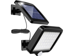 Lámpara Solar De Exterior Con Detector De Movimiento, 56 Led, Resistente Al Agua Ip65 Hasta 120° Con Cable De 5 M clase Energética A++